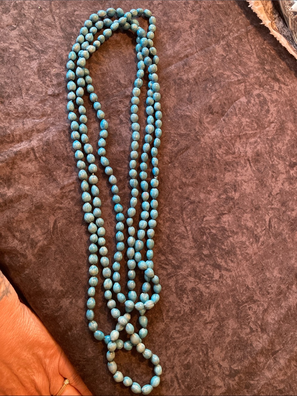 Boho Blue Beaded Layered Necklace - Women's Jewelry